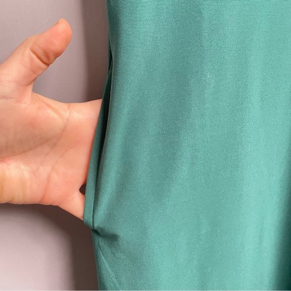 HALOGEN XS Green V Neck Short Sleeve‎ Casual Dress NWT - Picture 5 of 8